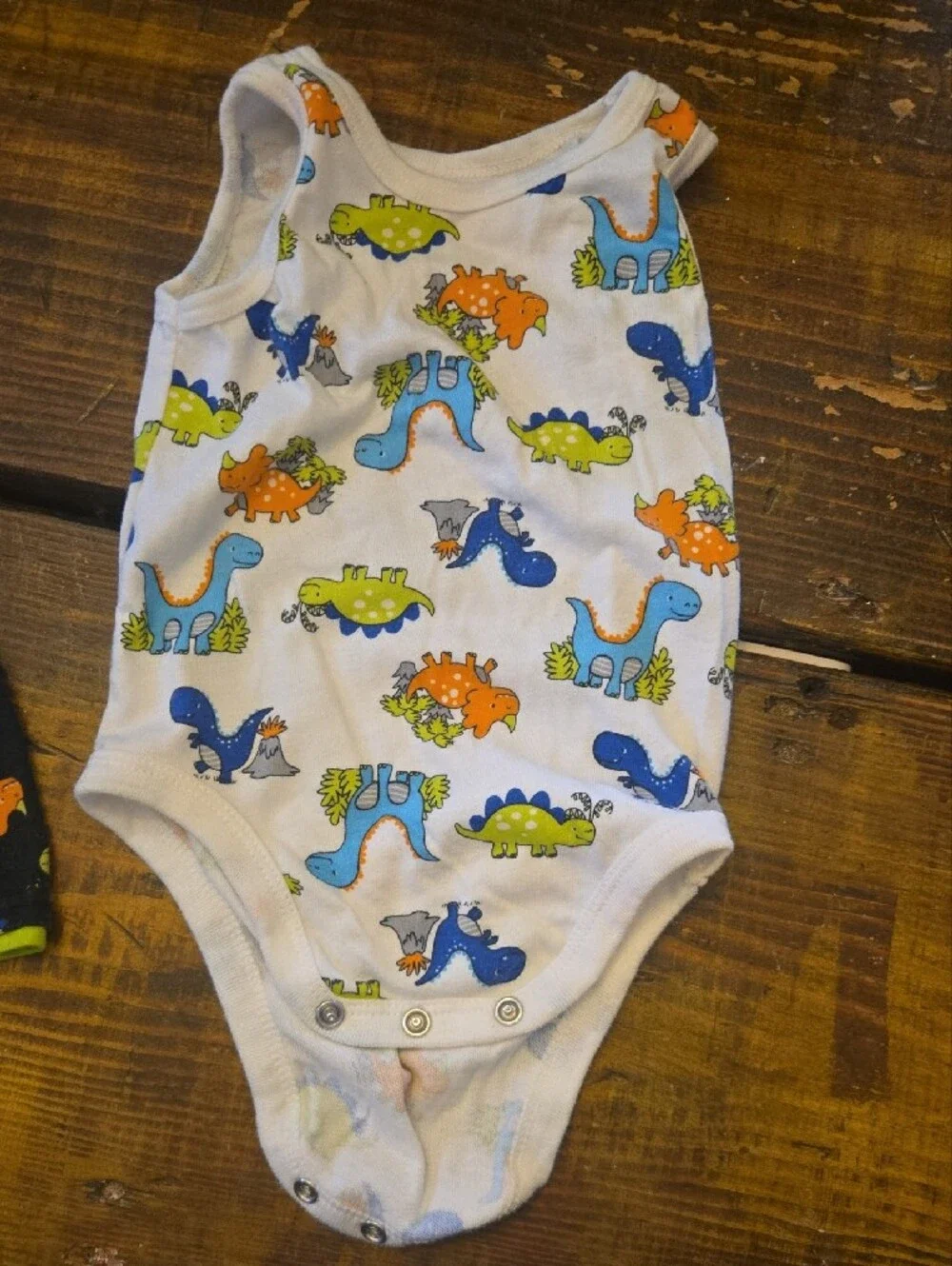 Garanimals White & Black Dinosaur Onesie and Shorts Set